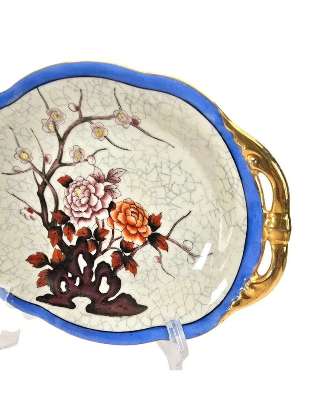 Noritake Morimura Oval Plate Hand Painted Porcelain Tray Floral Design JE296